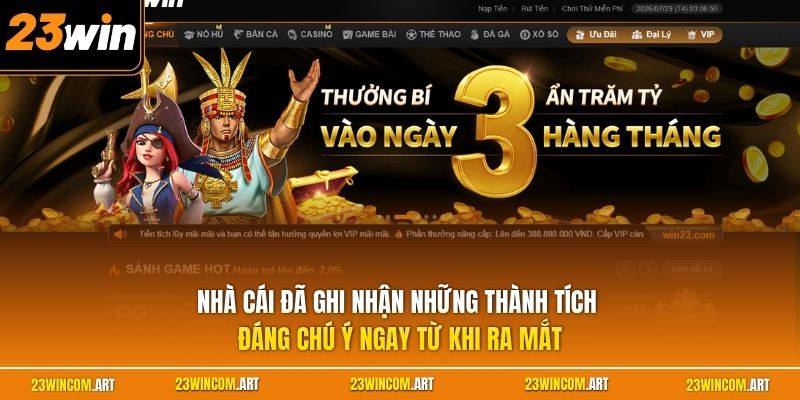 Nhà cái đã ghi nhận những thành tích đáng chú ý ngay từ khi ra mắt